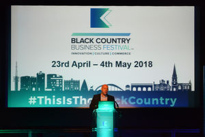 Black Country Chamber of Commerce chief executive, Corin Crane, speaking at the event