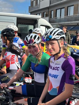 Rose Lewis (right) has earned a reputation as one of the most talented young cyclists in the country.