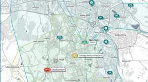 Figure 1 – Map showing location of Teldoc MP Lawley branch and Dawley MP in relation to the proposed development site (shown in red on the map)
© Map: Crown copyright and database rights 2022 OS 100016969 | parallel | Mapbox | OpenStreetMap contribu