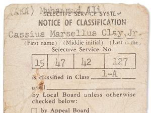 Supporting image for story: Muhammad Ali’s unsigned draft card to be auctioned
