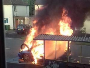 Supporting image for story: Car bursts into flames in Shrewsbury - with pictures