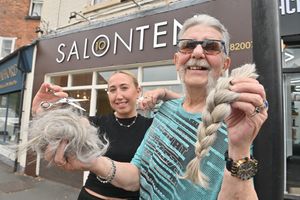 Stephen Prior had his first haircut in eight years. Photo: Steve Leath