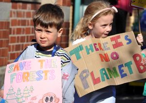 Little climate change protestors at Coleham Primary School