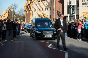 The funeral of Sir Jack Hayward as Wolves fans lines the streets to pay their respects