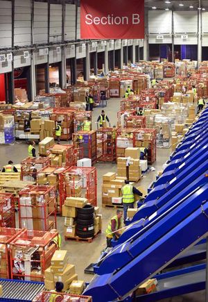 Inside the sorting hall