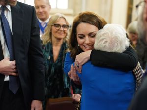 Supporting image for story: Kate hugs Holocaust survivors at remembrance event in London