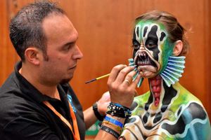 Liesl Despy from Selly Oak and artist Matteo Arfanotti from Tuscany