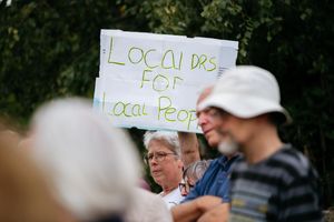  Protest against Shrewsbury Health Hub at Belvidere Medical Practice in Shrewsbury..