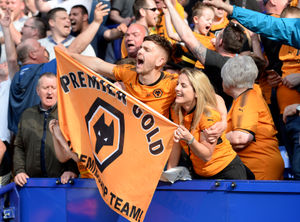 Wolves fans celebrate their team's return to the Premier League