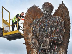 Supporting image for story: Shropshire's Knife Angel heading out on the road again