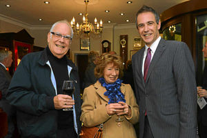 Celebrating milestone – Peter Kibble, on left, Jacki Kibble and Jon Weston