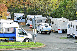 Some of the travellers who set up base at Halesfield 19 in Telford, leaving workers on the industrial estate with nowhere to park