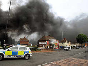 Supporting image for story: Huge fire at recycle site