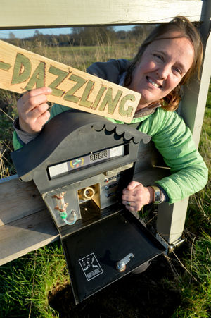 Lisa Stephenson with part of the puzzle.