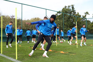 Nathaniel Chalobah during a warm up (Photo by Adam Fradgley/West Bromwich Albion FC via Getty Images).