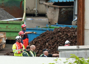 Emergency workers at the scene