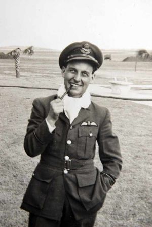 Flight Lieutenant John Benjamin Joseph Smith, aged around 22 when he was training American pilots in Alabama, USA