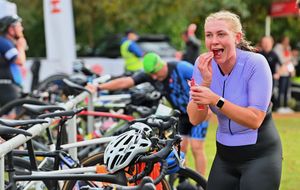 Emma Lewis competed in the Shropshire Triathlon on Sunday