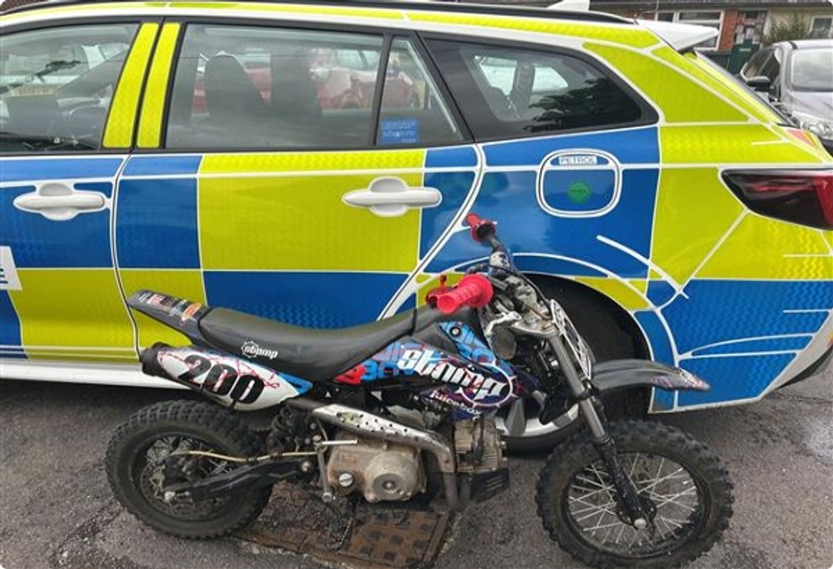 Ditched dirt bike recovered from garden of Shrewsbury property after rider fled from police