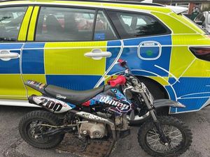 Supporting image for story: Ditched dirt bike recovered from garden of Shrewsbury property after rider fled from police