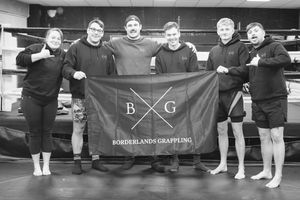 Borderlands Grappling students and coach at an interclub competition at the end of 2024.