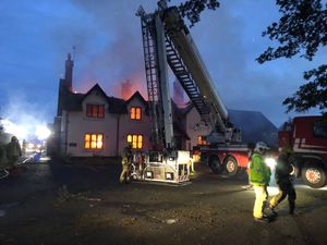 The scene of the fire at The Countess's Arms. Photo: @SFRS_SHardiman
