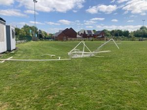 Football goals have been destroyed in Market Drayton. Picture: Market Drayton Tigers FC.