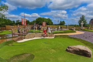 Having fun on the adventure golf course