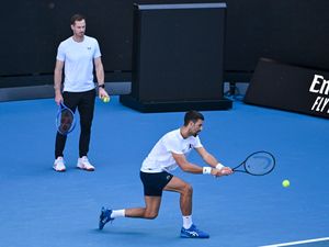 Supporting image for story: Novak Djokovic and coach Andy Murray train in public for first time in Melbourne