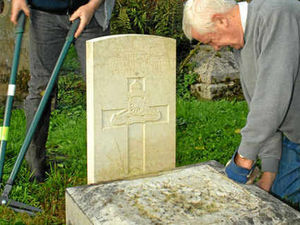 Supporting image for story: Graves of war heroes uncovered for Ludlow service