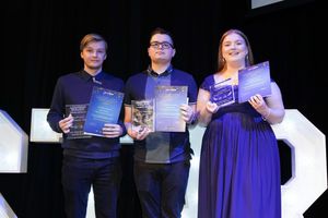 Ben Stanford, Jake Howard and Charlotte Good, Star Awards winners. Courtesy of The Sandwell Colleges and Doocey Group.