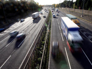 Supporting image for story: Motorway crash closes lane causing eight miles of congestion