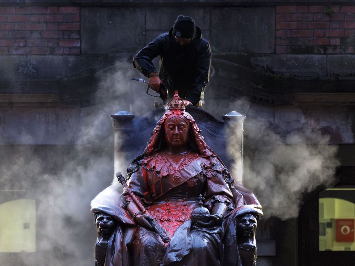 Statue of Queen Victoria in hospital complex vandalised in paint attack