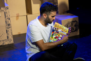 Joe Sellman-Leava performing at the Edge Arts Centre
