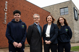 Ed Lloyd, Student, William Brookes School; Scott Rolfe, CEO, Halo Leisure;
Ruth Shaw, Headteacher, William Brookes School; Sophie Buckland, Student, William Brookes School
