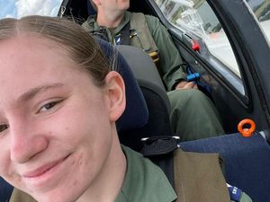 Supporting image for story: Air cadet learns to fly before she can drive