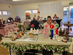 Vanessa with her 3D printed products.