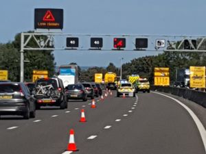 Supporting image for story: Dozens of drivers ignore lane closure signs on M6 after crash near Stafford
