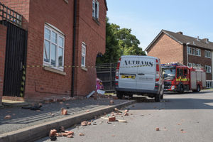 Rubble was left scattered across the road. Photo: SnapperSK