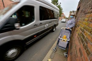 Lucy Shrank demonstrates how hazardous it can be for pedestrians