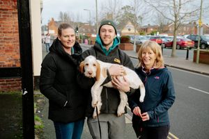 Alex Bushell, partner Chris Blythe and his mother Judy Blythe