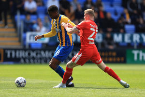 Tyrese Fornah of Shrewsbury Town and James McClean of Wigan Athletic (AMA)