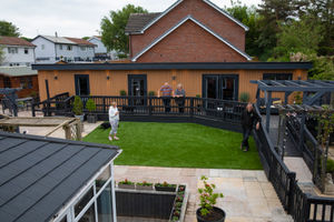 Newcastle-under-Lyme couple Lorraine and Neil Burton with their daughter Nicola and John Lyon from Rubicon Garden Rooms