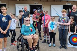 Participants at Gartmore Riding School Riding for the Disabled Group enjoyed an archery session.