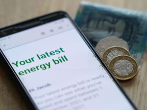 A mobile phone showing an energy bill