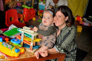 The pair were raising money to help Ben's nephew, 20-month-old Gunner Lewis-Vale, seen here with mother Holly Lewis-Vale