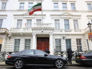 Supporting image for story: Seven men arrested after two people injured at protest outside Iranian Embassy