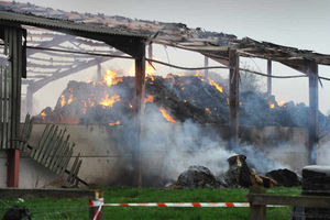 Barn fire off Shay Lane, Forton