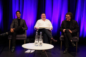 Black Sabbath guitarist Tony Iommi and Birmingham Royal Ballet artistic director Carlos Acosta during the launch event for Black Sabbath - The Ballet. Photo: Jacob King/PA Wire.