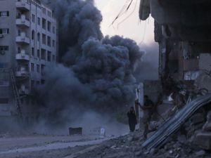 Supporting image for story: Israel demolishes high-rise building in Gaza City as US advances ceasefire plan